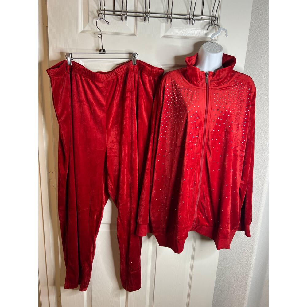 Anthony Richards Women's Velour Embellished 2 pc Outfit NEW ~ Size 4X